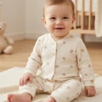 Ayıcık Desenli Raporlu Erkek Bebe Tulum