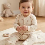 Ayıcık Desenli Raporlu Patikli Erkek Bebe Tulum