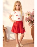 Fiyonk Detaylı Balon Etekli Kız Çocuk Takım - Görsel 2