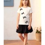 Fiyonk Detaylı Balon Etekli Kız Çocuk Takım