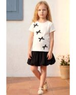 Fiyonk Detaylı Balon Etekli Kız Çocuk Takım