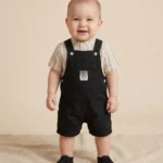 Gömlekli Şortlu Salopet Erkek Bebek Takım