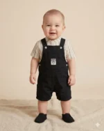 Gömlekli Şortlu Salopet Erkek Bebek Takım