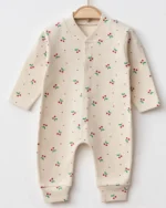 Kiraz Desenli Raporlu Kız Bebe Tulum - Görsel 2