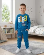 Kışlık Üç İplik Sayı Baskılı Erkek Çocuk Takım
