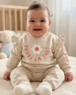 Kışlık Üçiplik Kız Bebek Takım