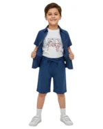 Lets Party Baskılı Yazlık Üçlü Erkek Çocuk Takım - Görsel 2