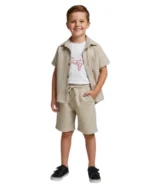 Lets Party Baskılı Yazlık Üçlü Erkek Çocuk Takım