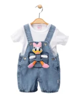 Ördekli Kız Bebek Salopet Takım - Görsel 2
