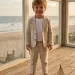 Üçlü Tişörtlü Keten Erkek Çocuk Takım