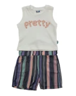 Sıfır Kollu Şortlu Kız Çocuk Takım - Görsel 2