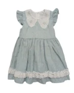 Yakası Fistolu Kız Çocuk Elbise - Görsel 3