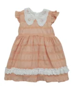 Yakası Fistolu Kız Çocuk Elbise - Görsel 2